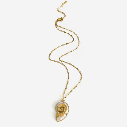 Sunflower Conch Titanium Necklace