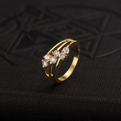 Elegant Six Zircon Ring