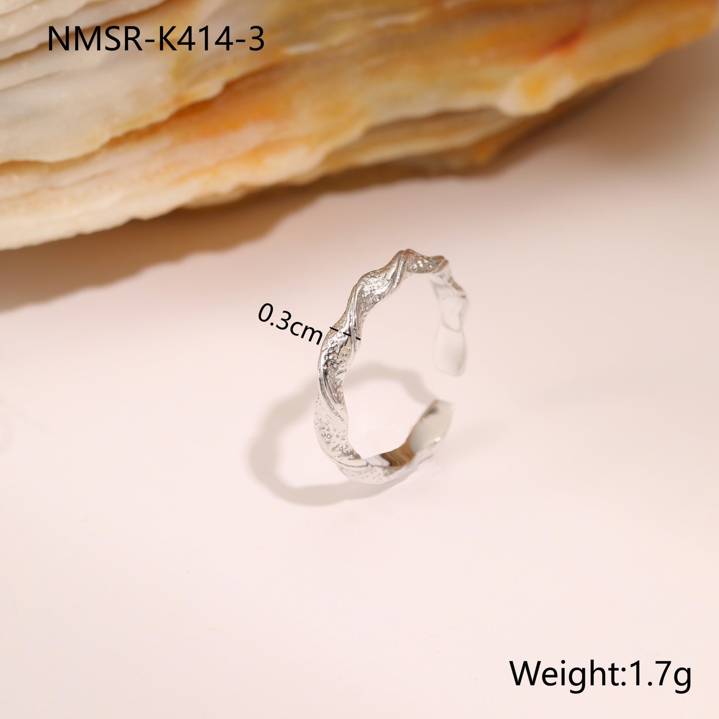 Geometric Hammer Open Ring