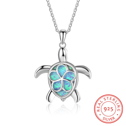 Cute Turtle Opal Necklace