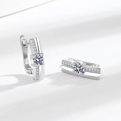 Zircon Geometric Hoop Earrings