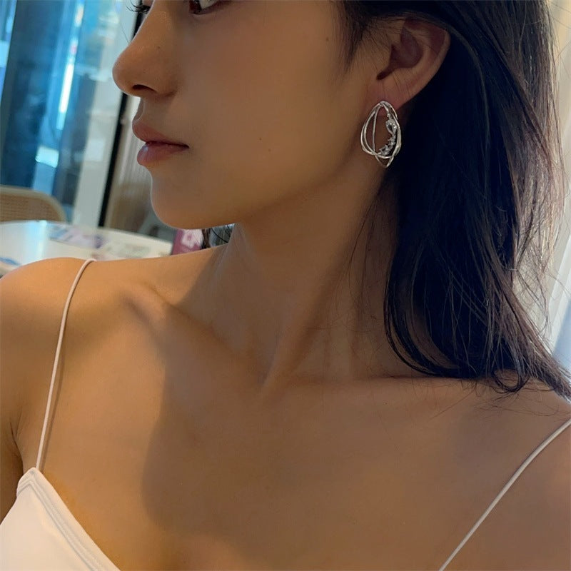 Metallic Geometric Statement Earrings