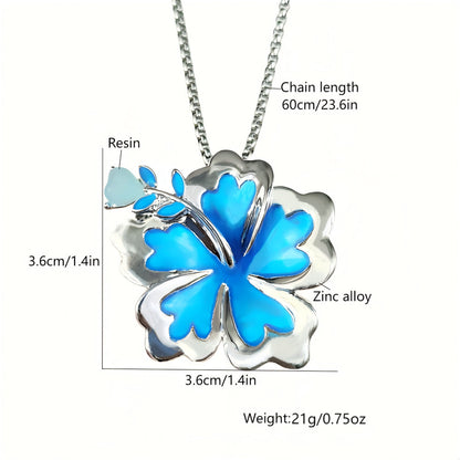 Luminous Flower Silver Necklace