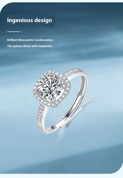 Korean Moissanite Ring Necklace Set