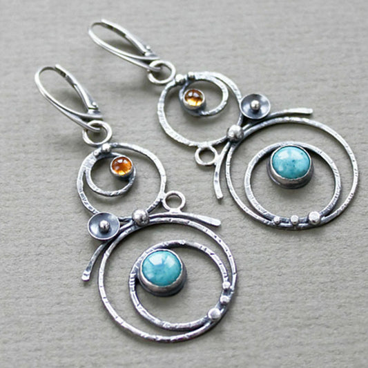 Handmade Blue Stone Earrings