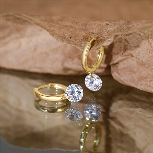 Elegant Sterling Silver Zircon Earrings