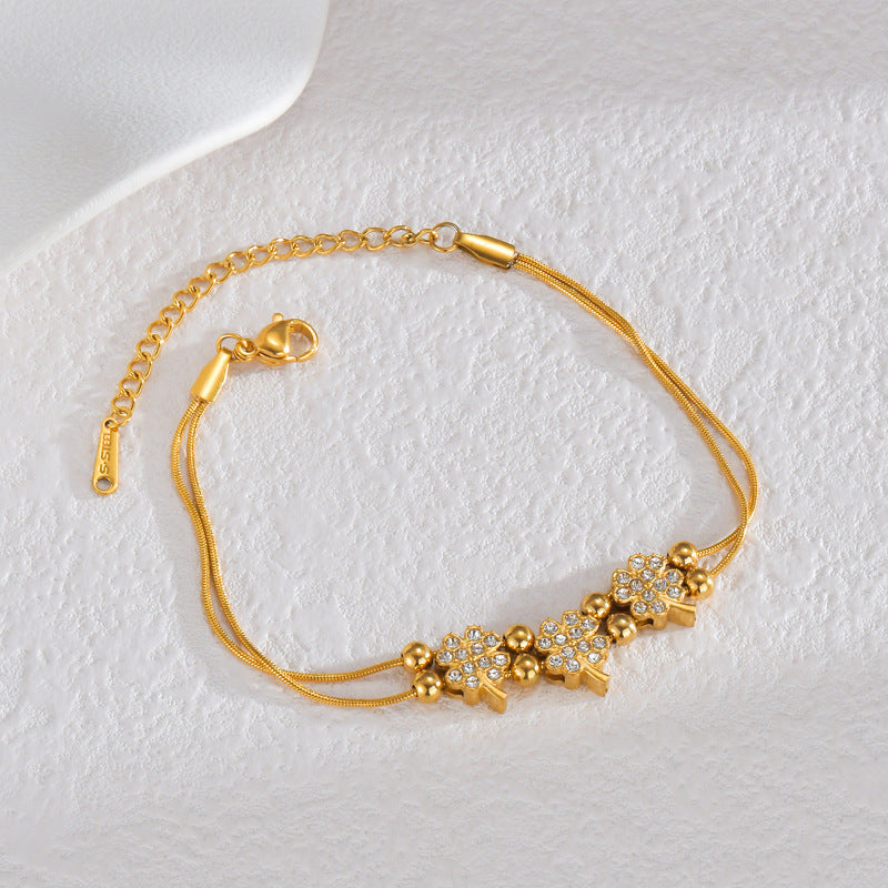 Elegant Gold Love Diamond Bracelet
