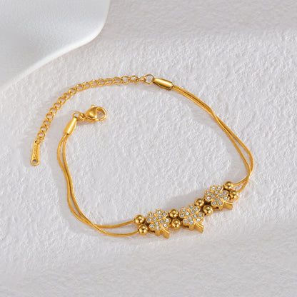 Elegant Gold Love Diamond Bracelet