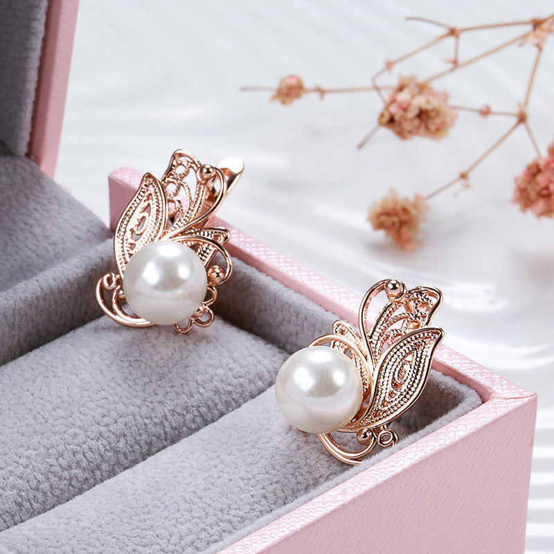 Personalized Butterfly Pearl Earrings