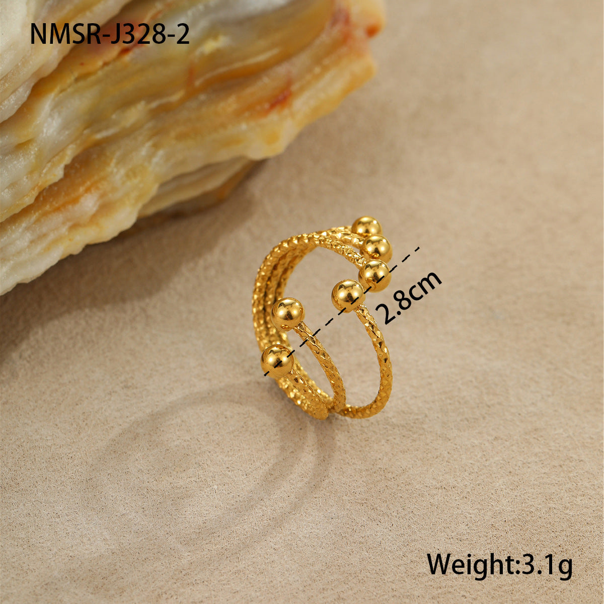 Elegant 18K Gold Plated Bracelet Ring