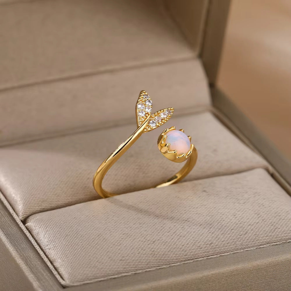 Elegant Flower Adjustable Ring