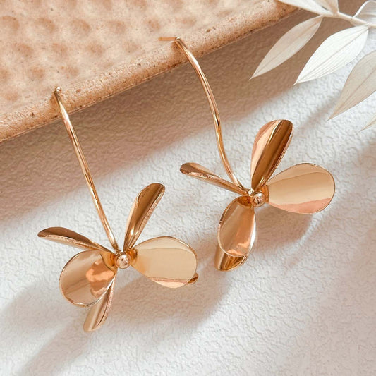 Elegant Leaf Dragonfly Earrings