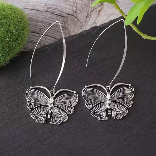 Retro Butterfly Pendant Earrings