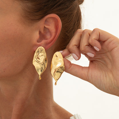Liquid Metal Flower Earrings
