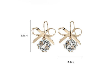 Champagne Gold Bow Earrings
