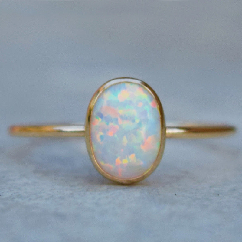 Elegant Gold Opal Ring
