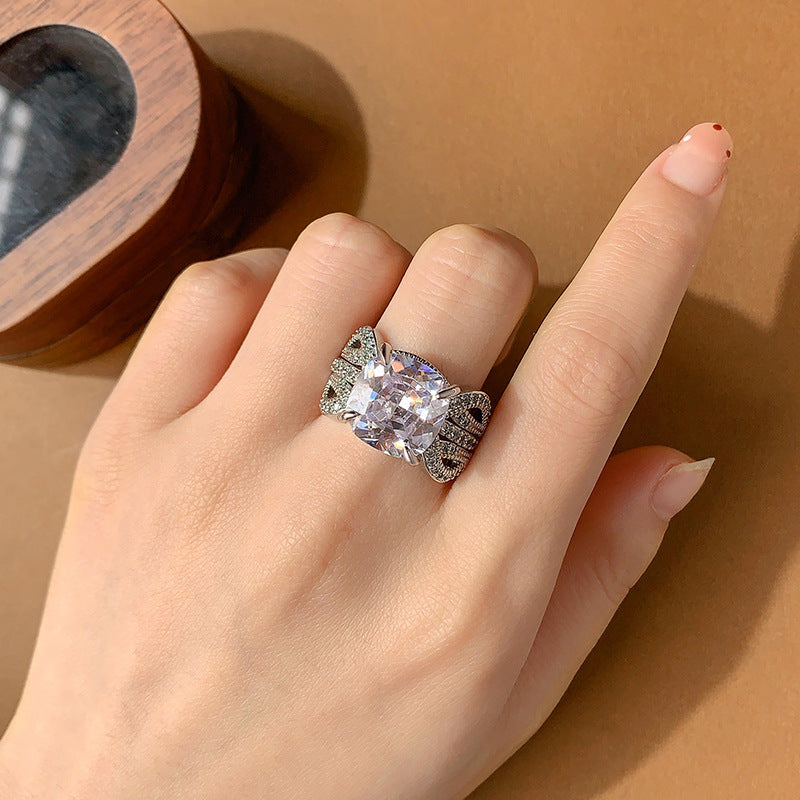 Elegant Rhinestone Square Ring