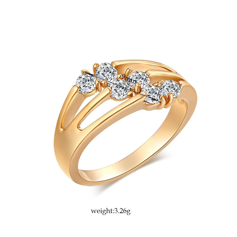 Elegant Six Zircon Ring