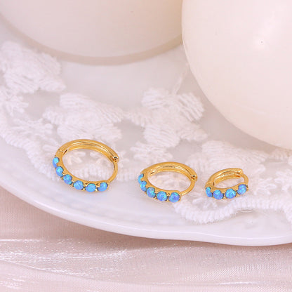 Opal Diamond Silver Earrings