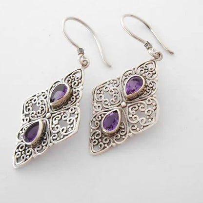 Elegant Silver Zircon Earrings