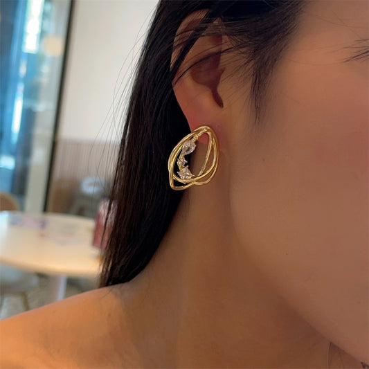 Metallic Geometric Statement Earrings