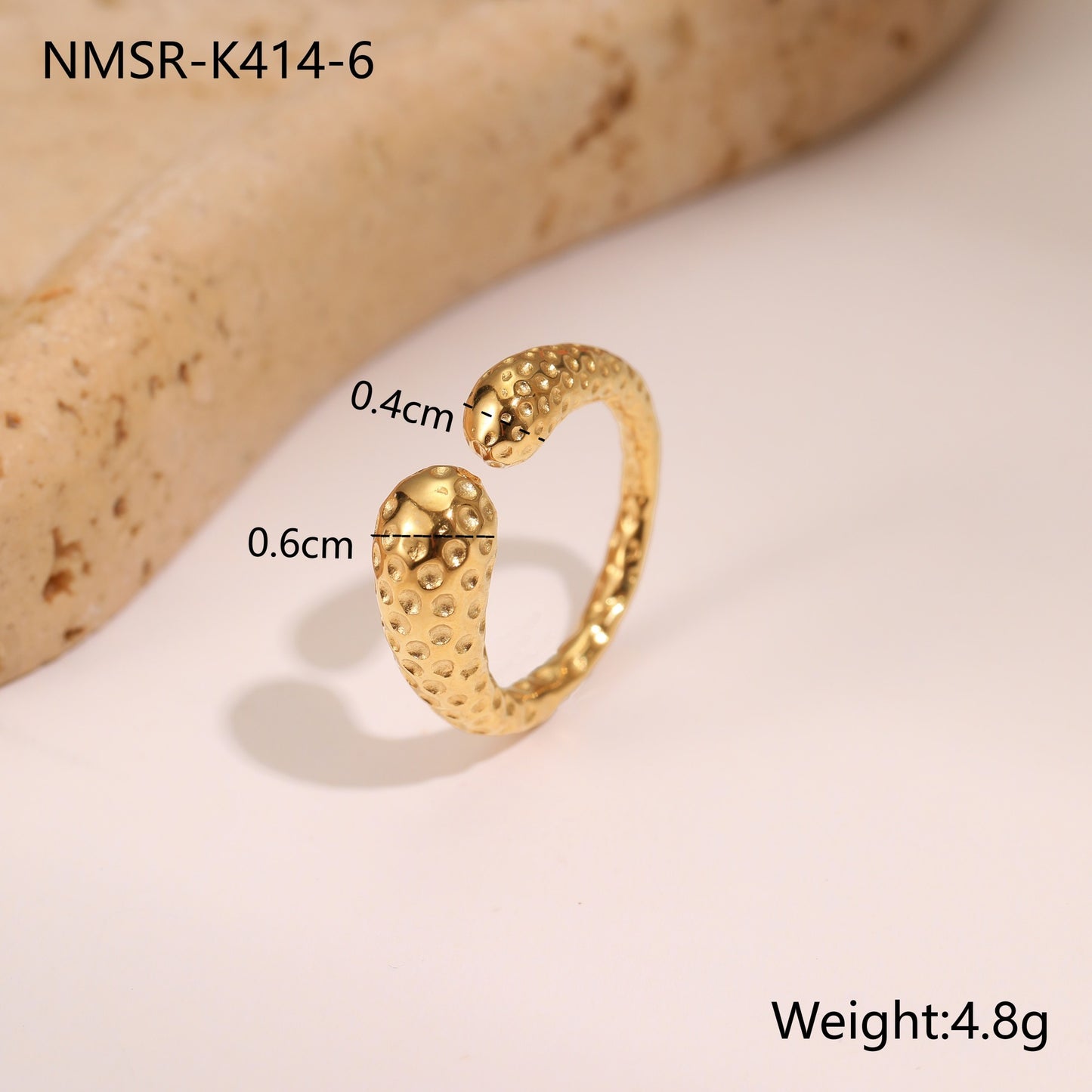 Geometric Hammer Open Ring