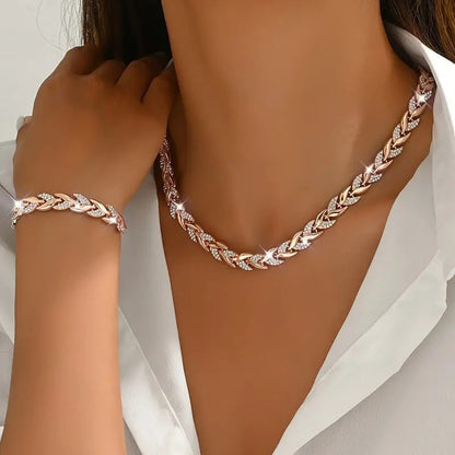 Willow Leaf Diamond Bracelet Set