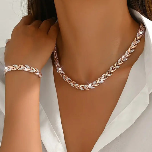 Willow Leaf Diamond Bracelet Set