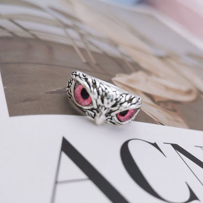 Elegant Owl Sterling Silver Ring
