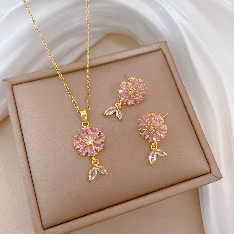 Light Luxury Diamond Necklace Set