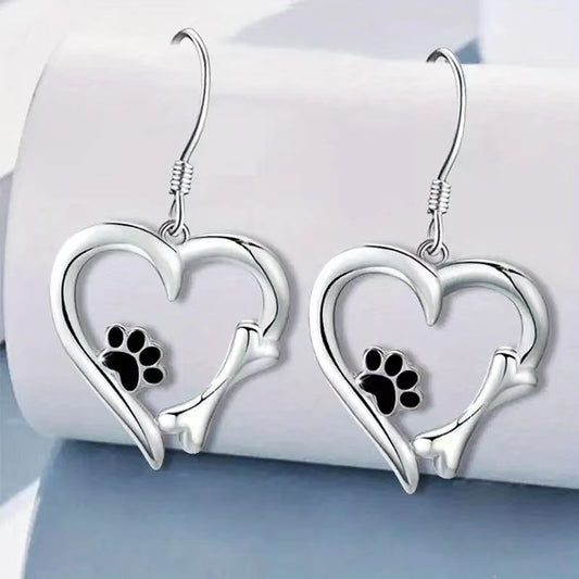 Elegant Silver Bear Claw Earrings