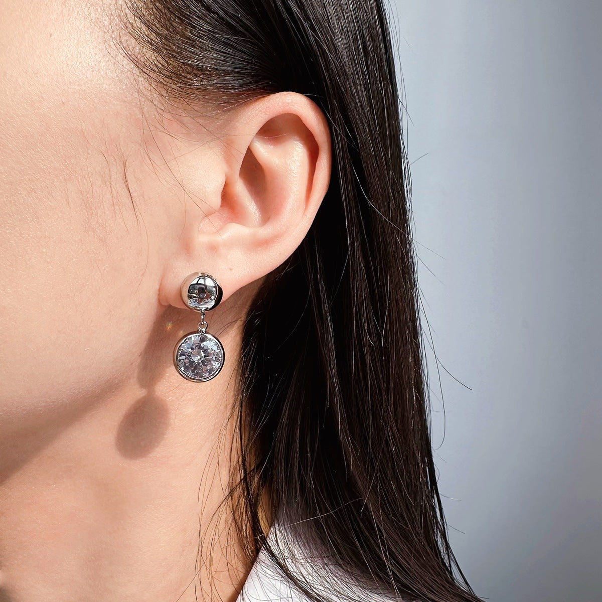 Elegant Round Zircon Earrings