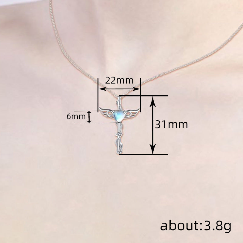 Heart Wings Moonstone Necklace