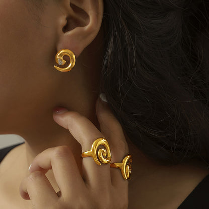 Spiral Twist Titanium Ring
