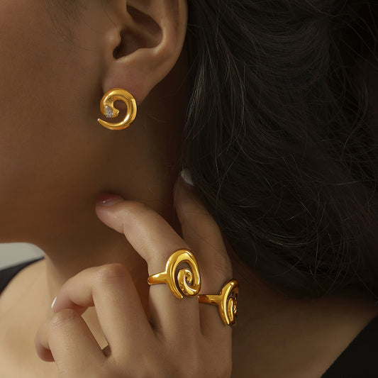 Spiral Twist Titanium Ring