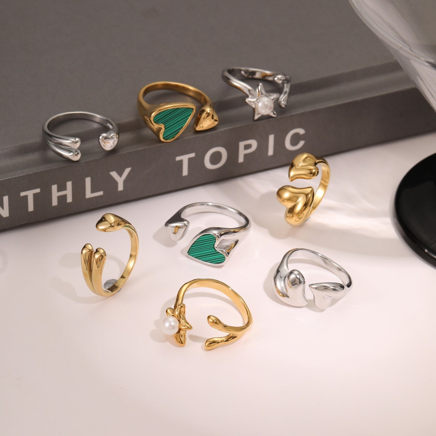 Geometric Open Titanium Ring