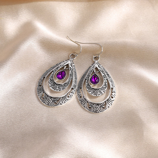 Elegant Purple Drop Earrings