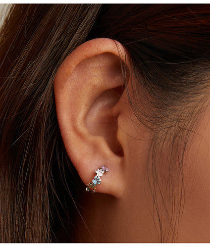 Colorful Silver Claw Earrings