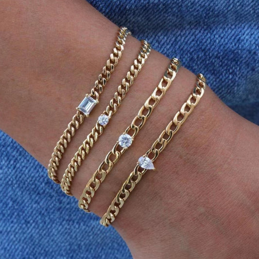 Elegant Titanium Gold Bracelet