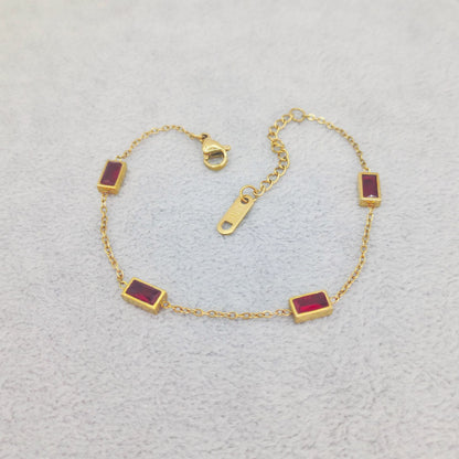 Colorful Rectangular Gem Bracelet