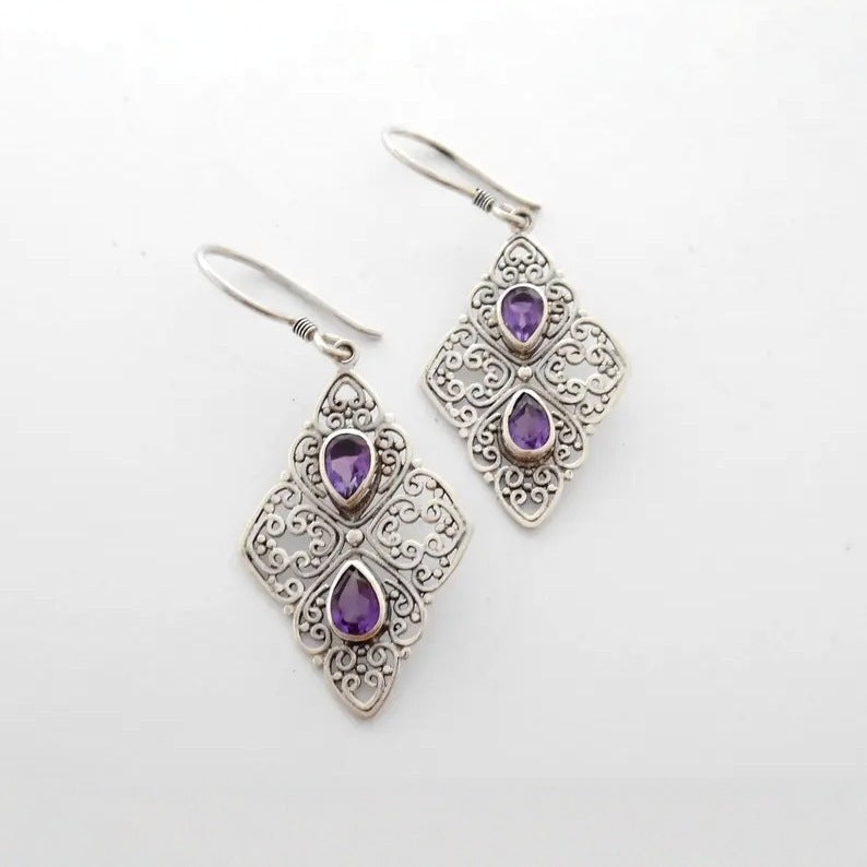 Elegant Silver Zircon Earrings