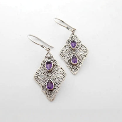 Elegant Silver Zircon Earrings