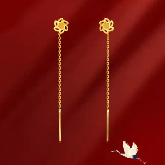 Clover Flower Tassel Earrings