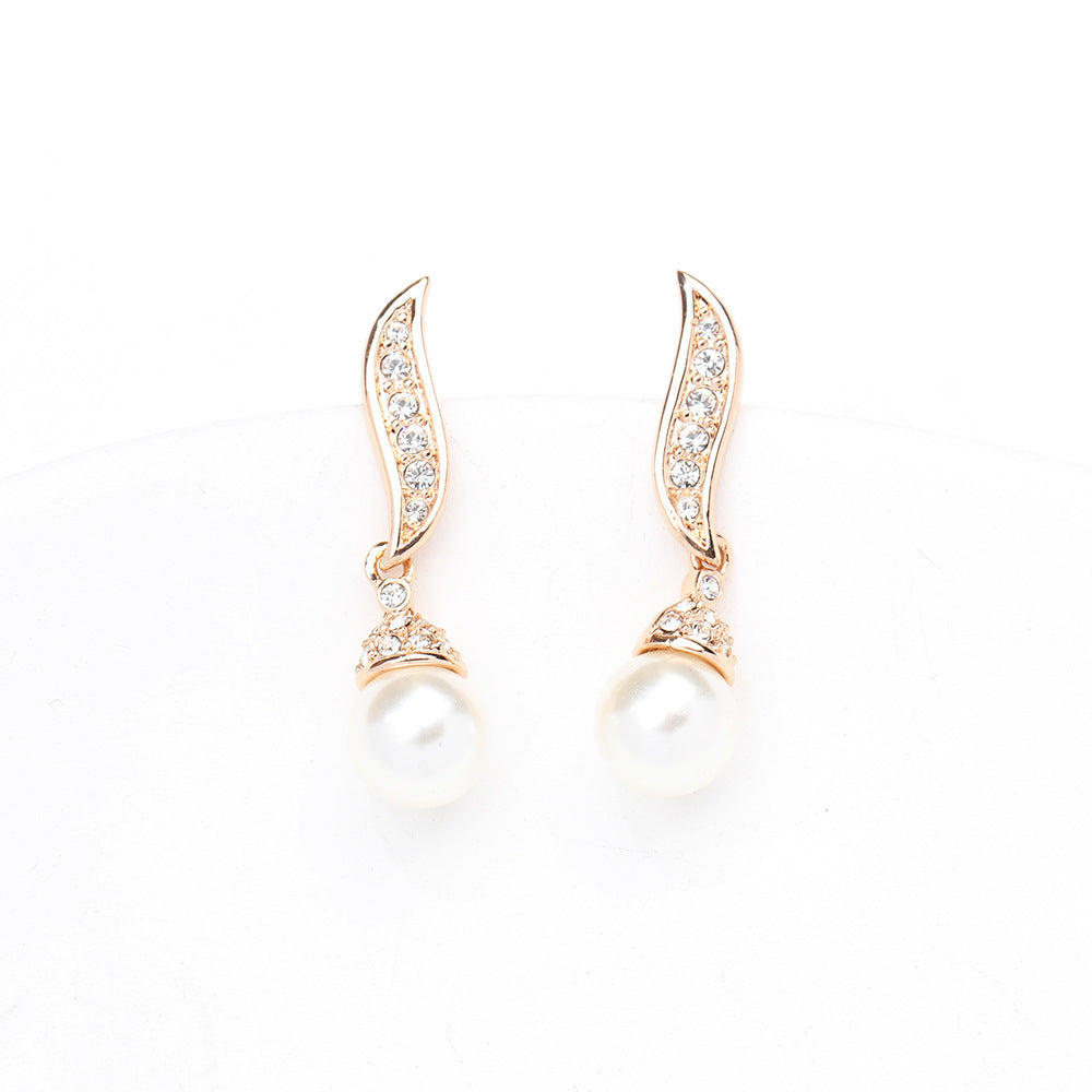 Classic Gold Plated Pearl Earrings