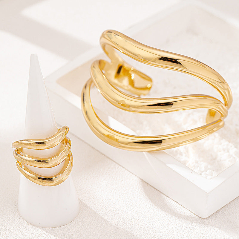Personalized Retro Ring Bracelet Set