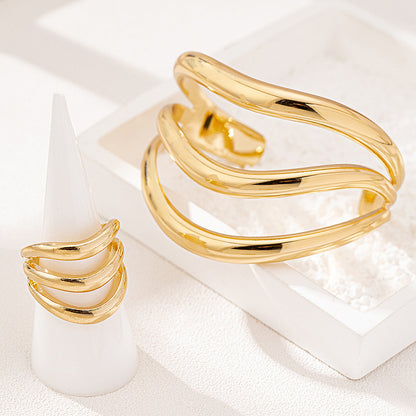Personalized Retro Ring Bracelet Set