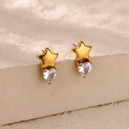 Love Heart Bow Tie Earrings