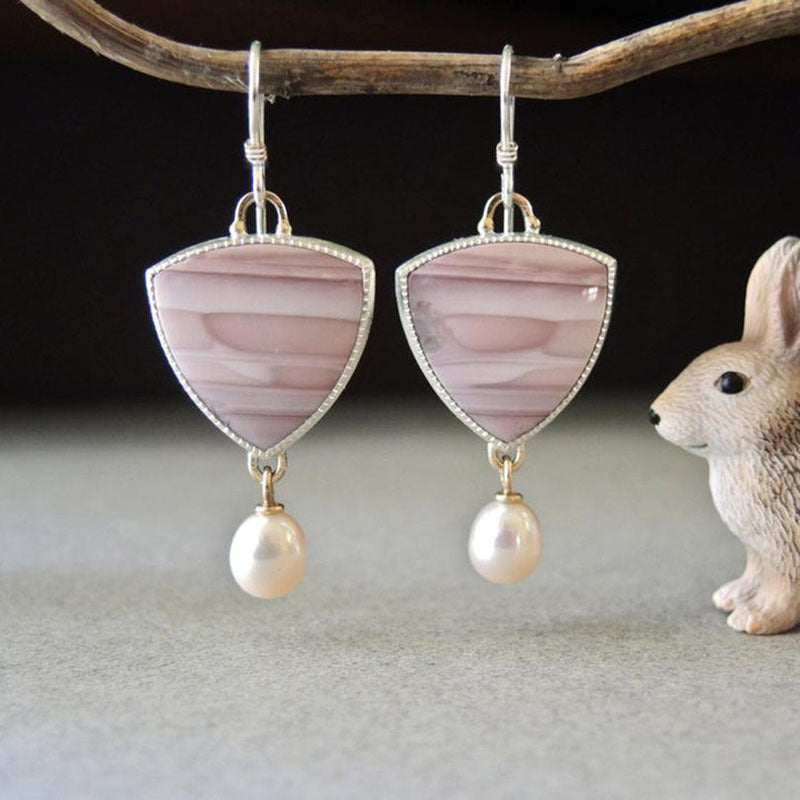 Retro Geometric Enamel Earrings