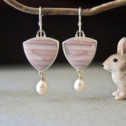 Retro Geometric Enamel Earrings