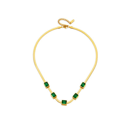 Elegant Green Zircon Necklace Set